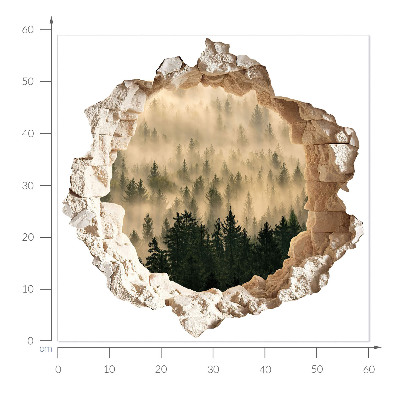 3D nálepka diera v stene 60x58 Mystický les