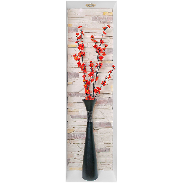 Nálepka na stenu 3D 18x60 Kvety a kamene