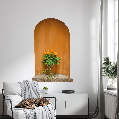 Nálepka na stenu 3D 39x60 Kvety v kvetináči