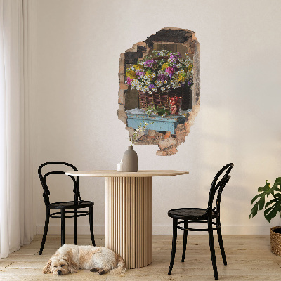 3D nálepka diera v stene 53x80 Rustikálne čaro