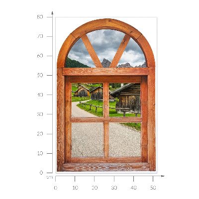 Fototapeta falošné okno 52x80 Výhľady z okna