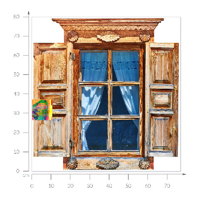 Fototapeta falošné okno 77x80 Rustikálne okno