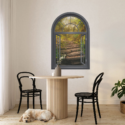 Fototapeta falošné okno 54x80 Lesné okno