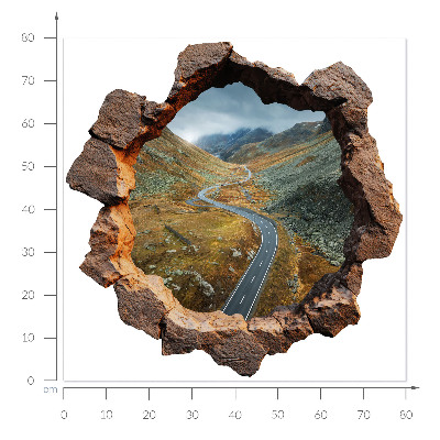 3D nálepka diera v stene 80x79 Horská túra