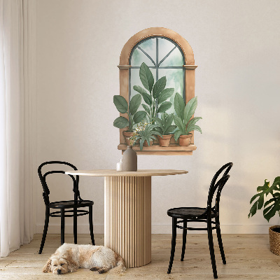 Fototapeta falošné okno 56x80 Rastliny do okna.