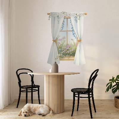 Fototapeta falošné okno 58x80 Závesy s výhľadom