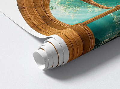 Fototapeta falošné okno 64x80 Tropická krajina