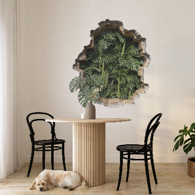 3D nálepka diera v stene 73x80 Tropická príroda