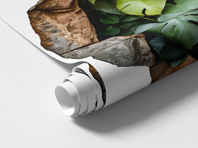 3D nálepka diera v stene 80x80 Tropická oáza