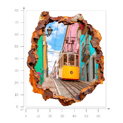 3D nálepka diera v stene 66x80 Nostalgická krajina