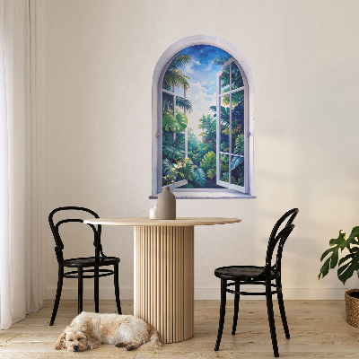 Fototapeta falošné okno 53x80 Tropický výhľad