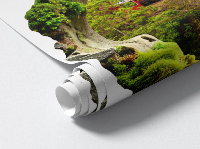 3D nálepka diera v stene 74x80 Zelený pohľad