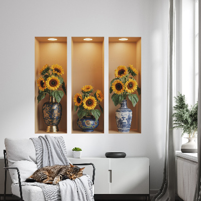 Nálepka na stenu 3D 80x73 Kytice slnečníc