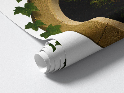 Fototapeta falošné okno 80x70 Zelená krajina