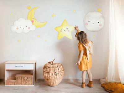 Samolepky na stenu 100x182 Nočné oblaky s hviezdami v pastelových farbách