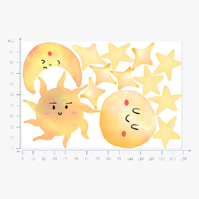 Samolepky na stenu 100x149 Akvarelové nebo s hviezdami a pastelmi