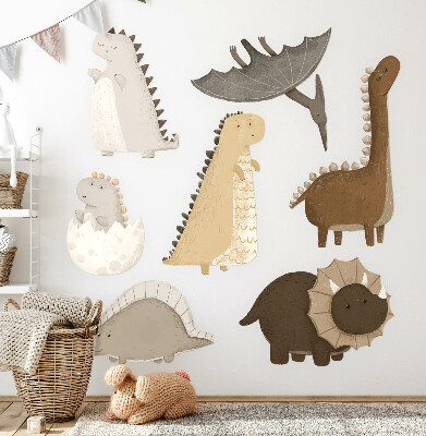 Samolepky na stenu 100x152 Pastelové roztomilé dinosaury v boho štýle