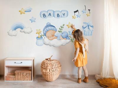 Samolepky na stenu 100x161 Pastelové akvarelové dekorácie pre chlapca