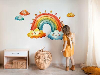 Samolepky na stenu 100x119 Farebné oblaky a dúhová akvarelová obloha