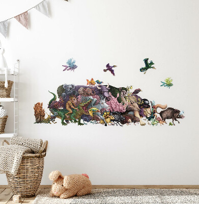 Samolepky na stenu 130x225 Kreslené zvieratká z magického sveta