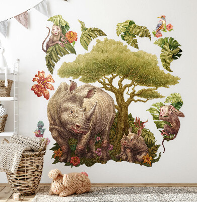 Samolepky na stenu 130x140 Divoké safari v pastelovom prevedení