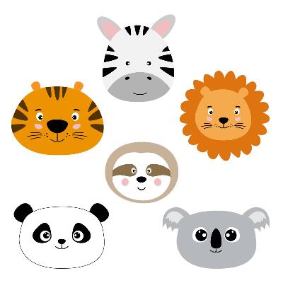 Samolepky na stenu 130x197 Očarujúce safari s divokými zvieratami