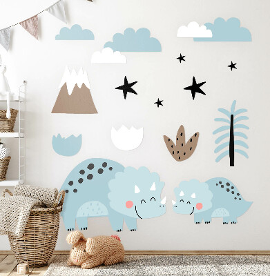 Samolepky na stenu 130x220 Dinosaury v pastelovej vegetácii