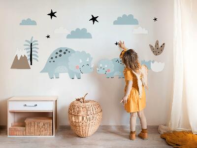 Samolepky na stenu 130x220 Dinosaury v pastelovej vegetácii