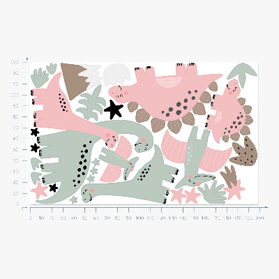 Samolepky na stenu 130x208 Dinosaury v pastelovej džungli