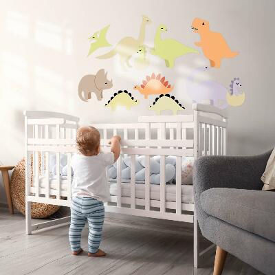 Samolepky na stenu 130x183 Rozkošné pastelové dinosaury