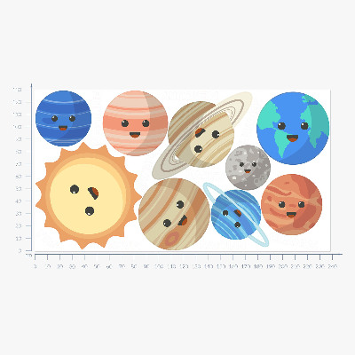 Samolepky na stenu 130x238 Krásne planéty v kozmickom tanci