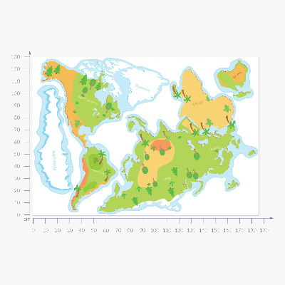 Samolepky na stenu 130x186 Mapa sveta v náučných pastelových obrysoch