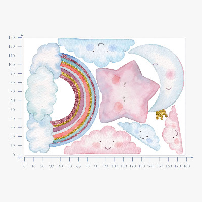 Samolepky na stenu 130x178 Pastelové magické nebo v akvarelovom štýle