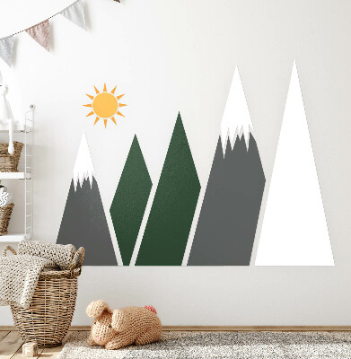 Samolepky na stenu 130x209 Horské štíty pokryté snehom ilustrácie