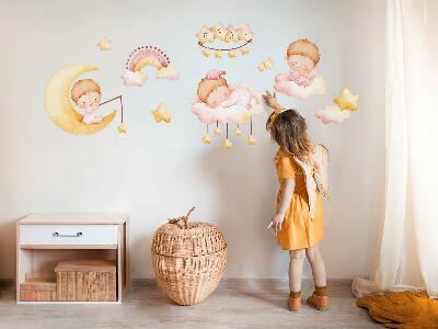 Samolepky na stenu 60x80 Sladké baby v oblakoch