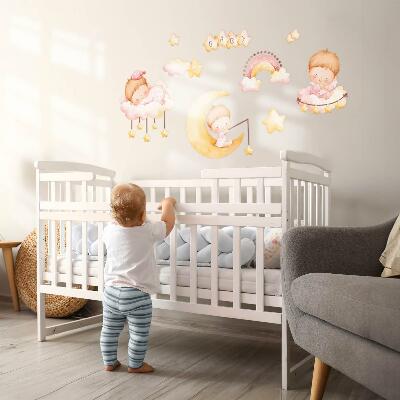 Samolepky na stenu 60x80 Sladké baby v oblakoch