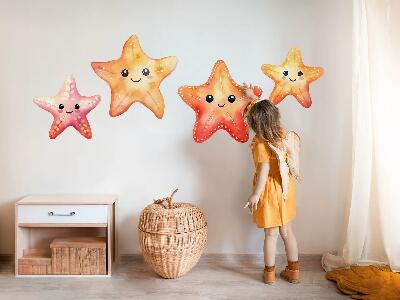 Samolepky na stenu 60x65 Pastelové šťastné hviezdice v akvarelovom štýle