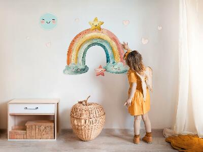 Samolepky na stenu 60x66 Pastelová dúha s hviezdami v prírode