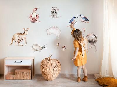 Samolepky na stenu 60x76 Austrálska fauna v jemných pasteloch