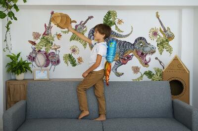 Samolepky na stenu 60x89 Hudobné dinosaury v pastelových farbách