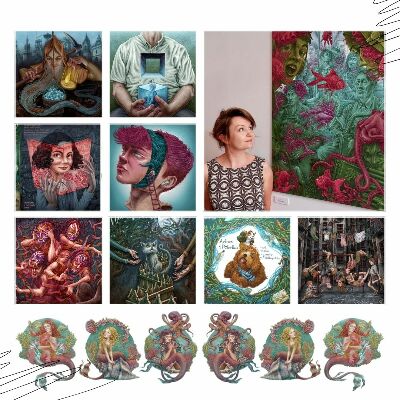 Samolepky na stenu 60x79 Pastelové kresby magických zvierat