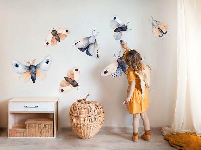 Samolepky na stenu 80x103 Pastelové mole v boho štýle s farebným hmyzom