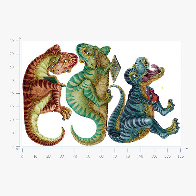 Samolepky na stenu 80x120 Dinosaury vo veselom kreslenom prevedení