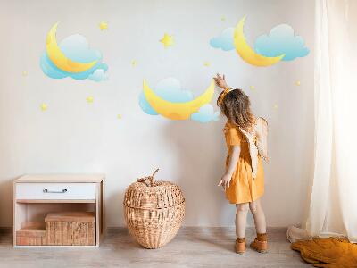 Samolepky na stenu 80x128 Nočná obloha s jemným mesiacom a hviezdami