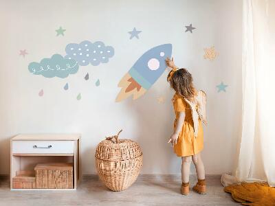 Samolepky na stenu 80x134 Vesmírne pastelové sny s hviezdami a oblakmi