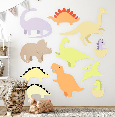 Samolepky na stenu 80x113 Rozkošné pastelové dinosaury