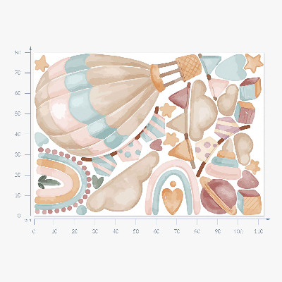Samolepky na stenu 80x113 Boho akvarelové pastelové vzory