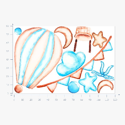 Samolepky na stenu 80x119 Pastelové boho akcenty v akvarelovej verzii