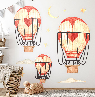 Samolepky na stenu 80x132 Boho balóniky a hviezdy v akvarelovom štýle