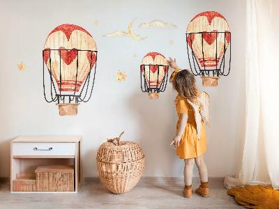 Samolepky na stenu 80x132 Boho balóniky a hviezdy v akvarelovom štýle